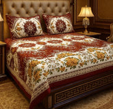 Crystal King Size Bed Sheet Set-3Pcs-Design-134